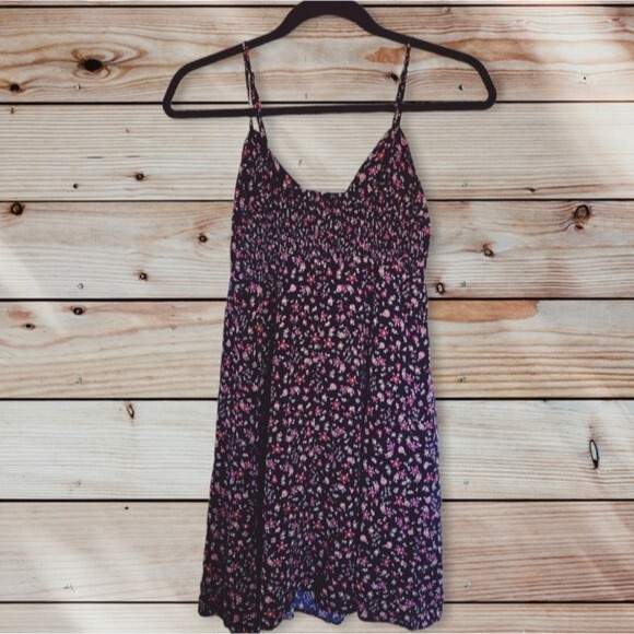 XS Mossimo Multicolor Flower Summer Dress with Cutout and Tie - Picture 2 of 5